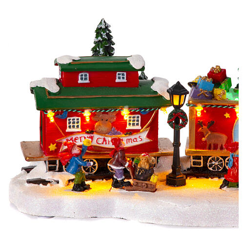 Christmas train with tree in motion 6x20x8 in 7
