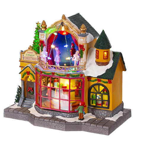 Animated toy shop Christmas village 30x20x30 cm 4