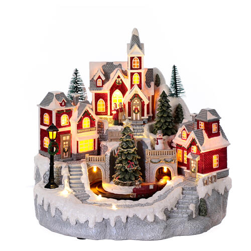 Wioska Bożonarodzeniowa z ruchomym pociągiem, 25x210x200 cm 1