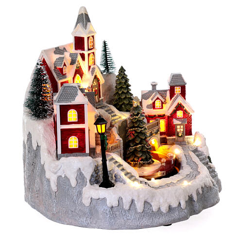 Wioska Bożonarodzeniowa z ruchomym pociągiem, 25x210x200 cm 3