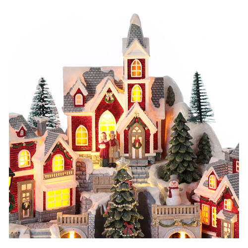 Wioska Bożonarodzeniowa z ruchomym pociągiem, 25x210x200 cm 4