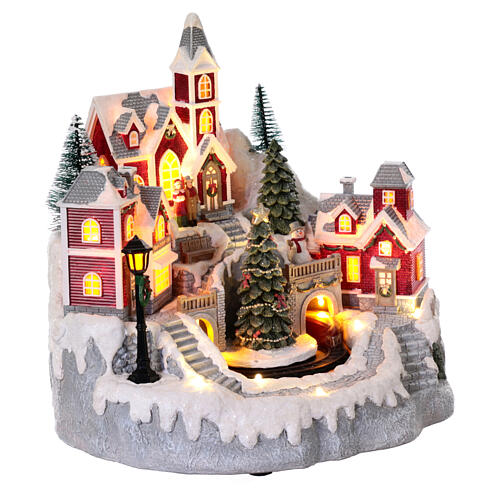 Wioska Bożonarodzeniowa z ruchomym pociągiem, 25x210x200 cm 5