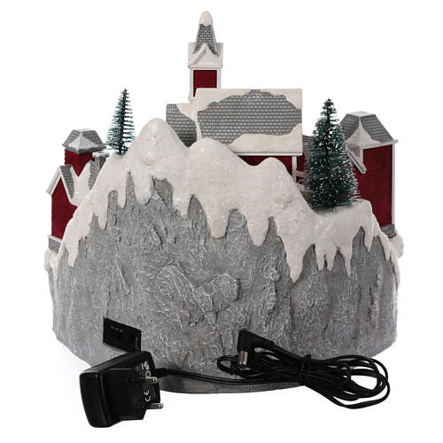 Wioska Bożonarodzeniowa z ruchomym pociągiem, 25x210x200 cm 6