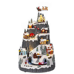 Christmas village with snowy mountain, 18x10x10 in