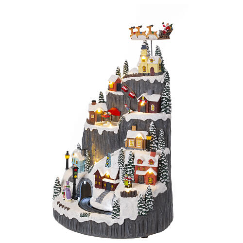Christmas village with snowy mountain, 18x10x10 in 4