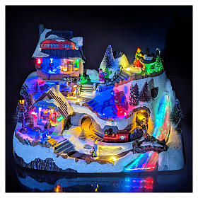 Miasteczko bożonarodzeniowe z kawiarnią, 25x40x25cm