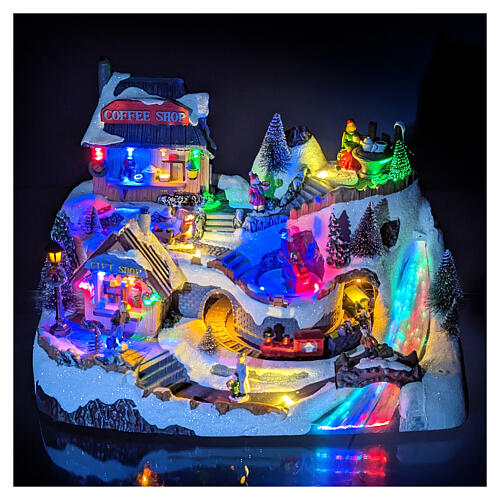 Miasteczko bożonarodzeniowe z kawiarnią, 25x40x25cm 2