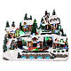 Christmas village with train in motion and spinning tree, 10x12x10 in s1