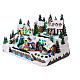 Christmas village with train in motion and spinning tree, 10x12x10 in s3
