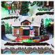 Christmas village with train in motion and spinning tree, 10x12x10 in s4
