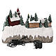 Christmas village with train in motion and spinning tree, 10x12x10 in s6