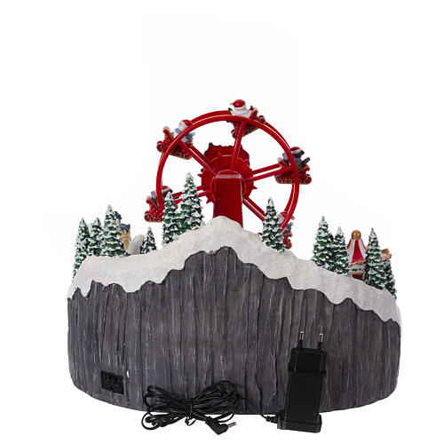 Christmas village set with big wheel, 12x14x10 in 7
