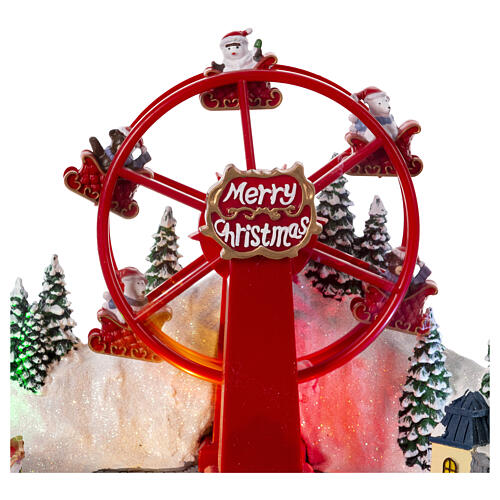 Village de Noël avec roue panoramique 30x35x25 cm 6