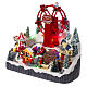 Lighted Christmas village with ferris wheel 30x35x25 cm s3