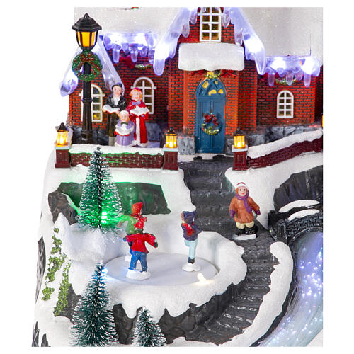Christmas village set with waterfall 15x12x13 in 6