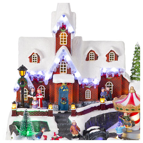 Christmas village set with waterfall 15x12x13 in 7