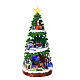 Winterszene, belebter Weihnachtsbaum mit beweglichen Elementen, 50x25x25 cm s1