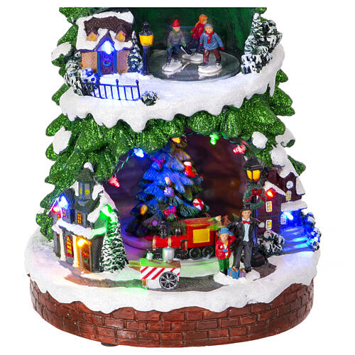 Animated Christmas tree village 50x25x25 cm 6
