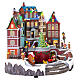 Winterszene, weihnachtlich geschmückte Stadtlandschaft und Zug, 35x30x40 cm s5