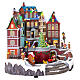 Christmas village with tree and train in the center 35x30x40 cm s5