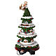 Winterszene, belebter Weihnachtsbaum und Weihnachtsmann-Schlitten, 50x25x25 cm s8