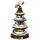 Cenário natalino árvore de Natal com comboios pista de gelo e trenô 50x25x25 cm s1