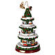 Cenário natalino árvore de Natal com comboios pista de gelo e trenô 50x25x25 cm s4