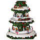 Cenário natalino árvore de Natal com comboios pista de gelo e trenô 50x25x25 cm s7