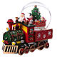 Snow globe with music, Santa Claus' train, 7x8x5 in s2