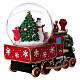 Snow globe with music, Santa Claus' train, 7x8x5 in s5