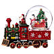 Sfera di vetro treno Babbo Natale con musica 20x20x15 s1