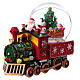 Sfera di vetro treno Babbo Natale con musica 20x20x15 s2