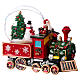 Sfera di vetro treno Babbo Natale con musica 20x20x15 s3