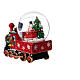 Sfera di vetro treno Babbo Natale con musica 20x20x15 s6