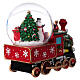 Santa Claus train glass snow globe with music 20x20x15 cm s5