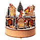 Wooden Christmas village scene with lights 20x20x20 s1