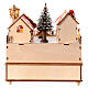 Wooden Christmas village scene with lights 20x20x20 s6
