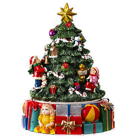 Spieluhr, Weihnachtsbaum, 15x15x15 cm