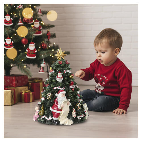Carillon albero Natale con melodia 15x15x15cm  2