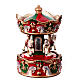 Christmas music box, red and green merry-go-round, 6x4x4 in s2