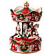 Christmas music box, red and green merry-go-round, 6x4x4 in s4