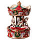 Christmas music box, red and green merry-go-round, 6x4x4 in s5