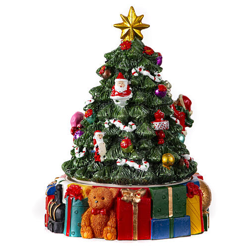 Caixa de música árvore de Natal com presentes 15x10x10 cm 3