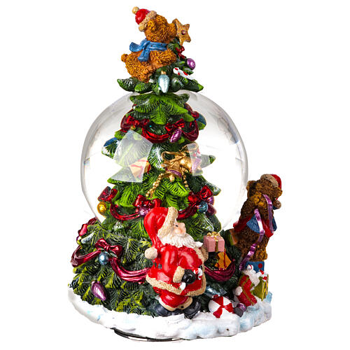 Schneekugel und Spieluhr, Weihnachtsbaum, 20x10x10 cm 4