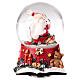 Schneekugel und Spieluhr, Weihnachtsmann und Geschenke, dekorierte Basis, 15x10x10 cm s1