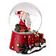 Sfera palla di neve babbo Natale base decorata 15x10 cm s5