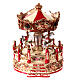 White and red music box, merry-go-round, 6x5x5 in s1