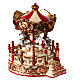 White and red music box, merry-go-round, 6x5x5 in s4