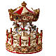 White and red music box, merry-go-round, 6x5x5 in s5