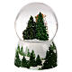 Schneekugel, Weihnachtsmann mit Schlitten im Wald, 15x10x10 cm s5